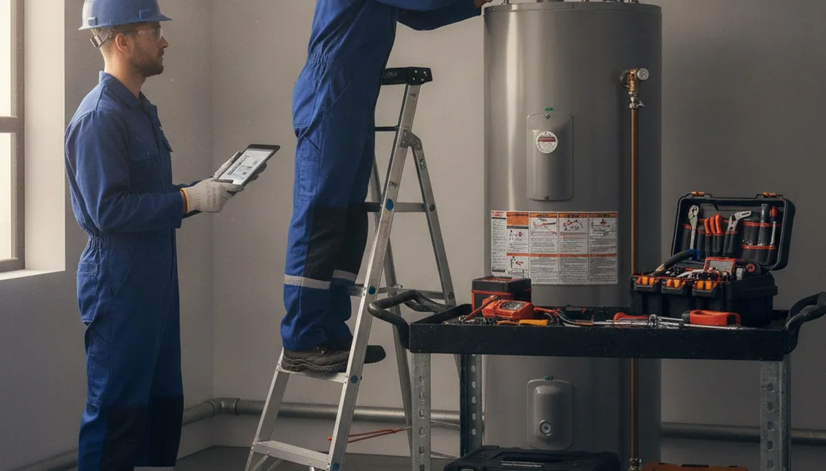 Louisville, KY plumber repairing water heater for fast residential service